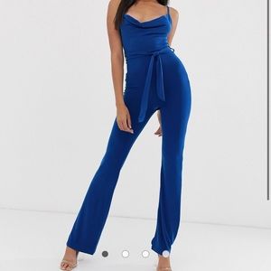 Club London blue plunge jumpsuit